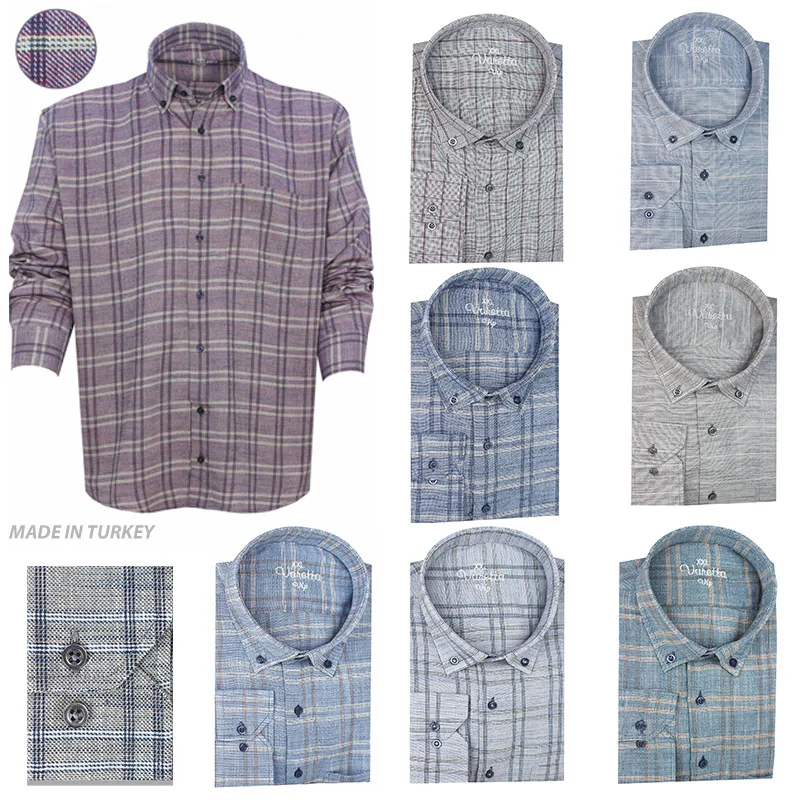 

New Fashion Super Plus Size Men Shirt 80% Cotton 20% Polyester Plaid Men's Long Sleeve Casual Shirt High Guality Made In Turkey