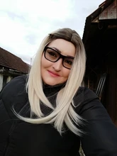 HENRY MARGU-pelucas sintéticas rectas, color negro y marrón, con resalte para mujeres, parte media, longitud del hombro, pelo Bobo resistente al calor