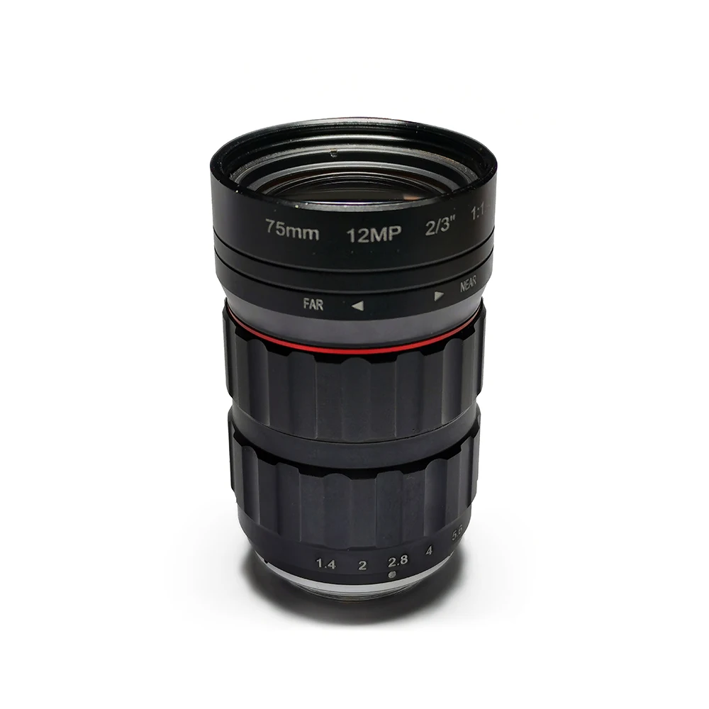 75mm 2/3" CCTV Lens F2.4 C Mount 4K 12MP Megapixels Lens For CCTV HD