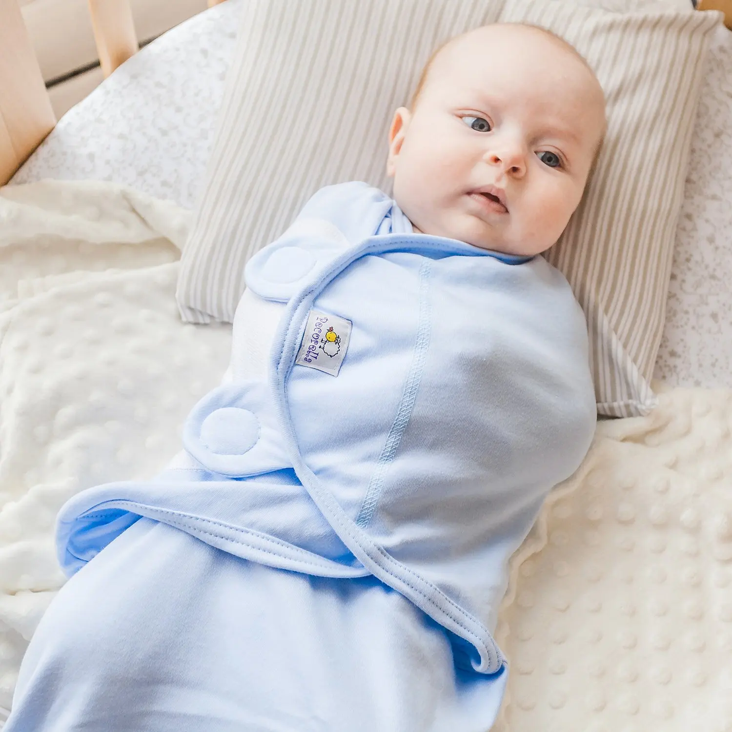 Пеленка Pecorella SwaddleFun на липучках XL 6.5-10кг Ocean Blue