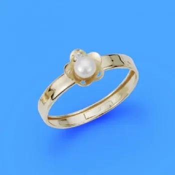 

18K YELLOW GOLD ring COMMUNION PEARL