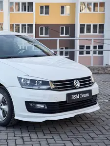 Сплиттер Переднего Бампера Для Фольксваген Поло Седан V 2014-2020 АБС Пластик Обвес Тюнинг