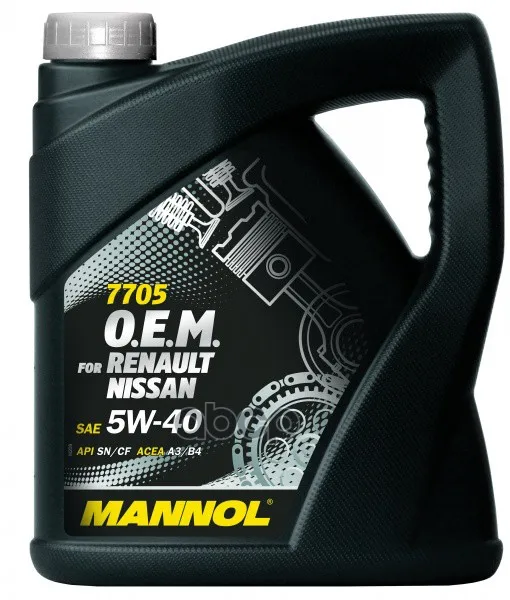 MANNOL Масло Моторное 5w40 Mannol 4л Синтет 7705 O.E.M. For Renault Nissan Sn/Cf,A3/B4 Mannol 1089