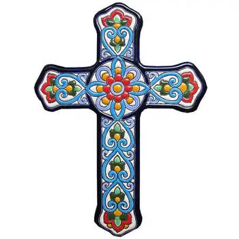 

Ceramic home Cross 27cm/10.6 inch - ceramic glazed up handmade - Made in Spain - Spanish - Seville - MIJASCERAMIC crafts -