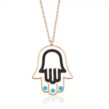 

KUTAYDAN 925 Sterling Silver Fatma Master Hand Lady Necklace