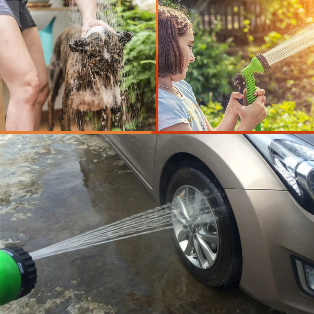 Tensile garden watering hose, flexible hose with spray gun, garden watering gun, lawn and territory