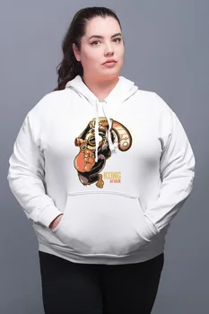 

Angemiel Wear Testereli Kong Atack White Women 'S Hooded Sweatshirt