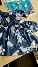 Vestido de verano para madre e hija, traje a juego con hombros descubiertos, Floral, suelto, bohemio, vestidos de ropa de verano