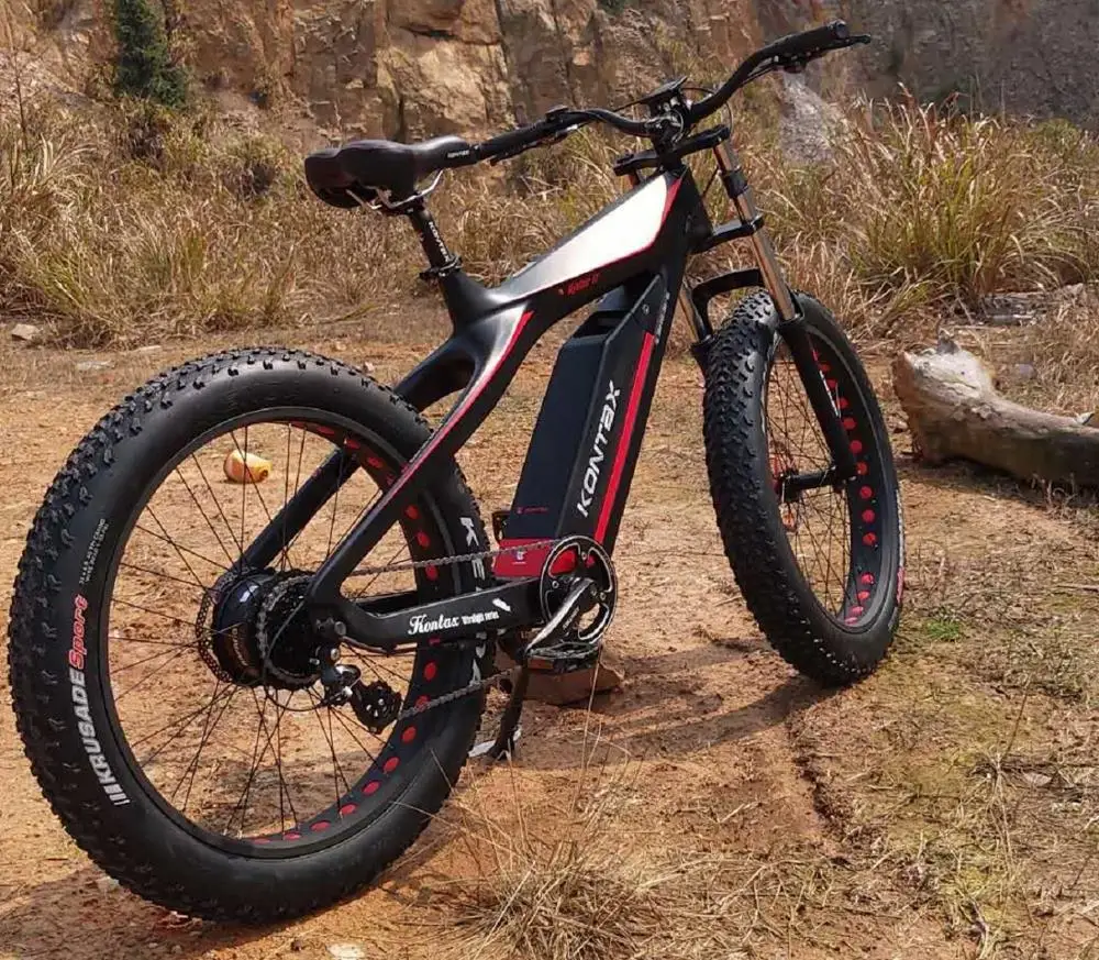 26inch carbon fiber electric bicycle disc brake electric bicycle 26*4.0 tires 8 speed fat electric bicycle E-Bike Power-Assisted