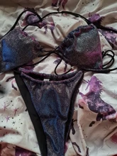 Bikini brillante de dos piezas para mujer, traje de baño triangular Sexy, conjunto de Bikini de realce para verano, novedad de 2021