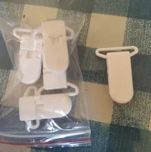 Cadena de chupete de plástico transparente para bebé, abrazadera redonda resistente de plástico, tamaño de 25mm, clip de soporte de boquillas de chupete, 5 uds