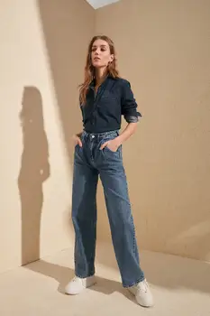 

Trendyol Pleated High Waist Wide Leg Jeans TWOSS20JE0147