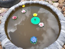 Lirio de agua flotante Artificial, decoración de estanque de flores de loto EVA, 10cm, ornamento de planta, decoración de jardín para el hogar, 5 uds.