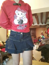 Falda de pantalones cortos de mezclilla Retro para mujer, ropa de calle, faldas cortas de mujer, Vaqueros informales que combinan con todo, vestido de bola elástico, Saia, 2020