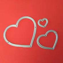 Troqueles de tres capas de Metal con forma de corazón para manualidades, troqueles de corte con lazo para manualidades, papel gofrado para álbum de recortes, confección de tarjetas, suministros decorativos para manualidades