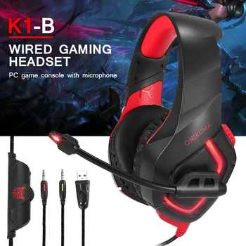 

K1-B Wired Gaming Headset Deep Bass Stereo Game Headphone With Microphone LED Light For PS4 new xbox PC Laptop Gamer