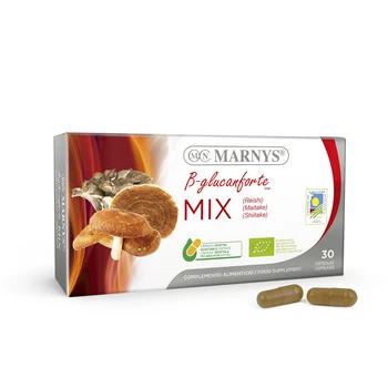 

Mix mushrooms B-glucanforte MARNYS | Reishi, maitake and Shiitake | Natural defences | Suitable for vegans | 30 vegetable caps