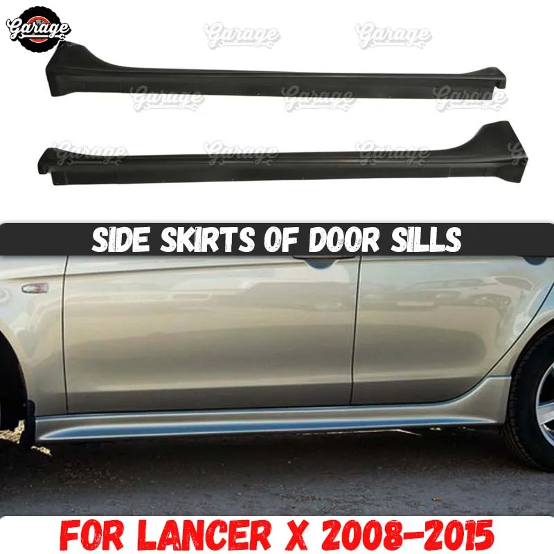 

Side skirts for Mitsubishi Lancer 10 2007-2015 of door sills ABS plastic pads body kit accessories car tuning styling