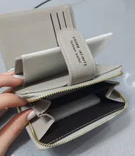 Monedero corto con cremallera y hebilla para mujer, novedad de 2021