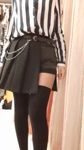 Mini Skirts Asymmetrical Pleated Irregular Plaid Gothic-Style High-Waist Female