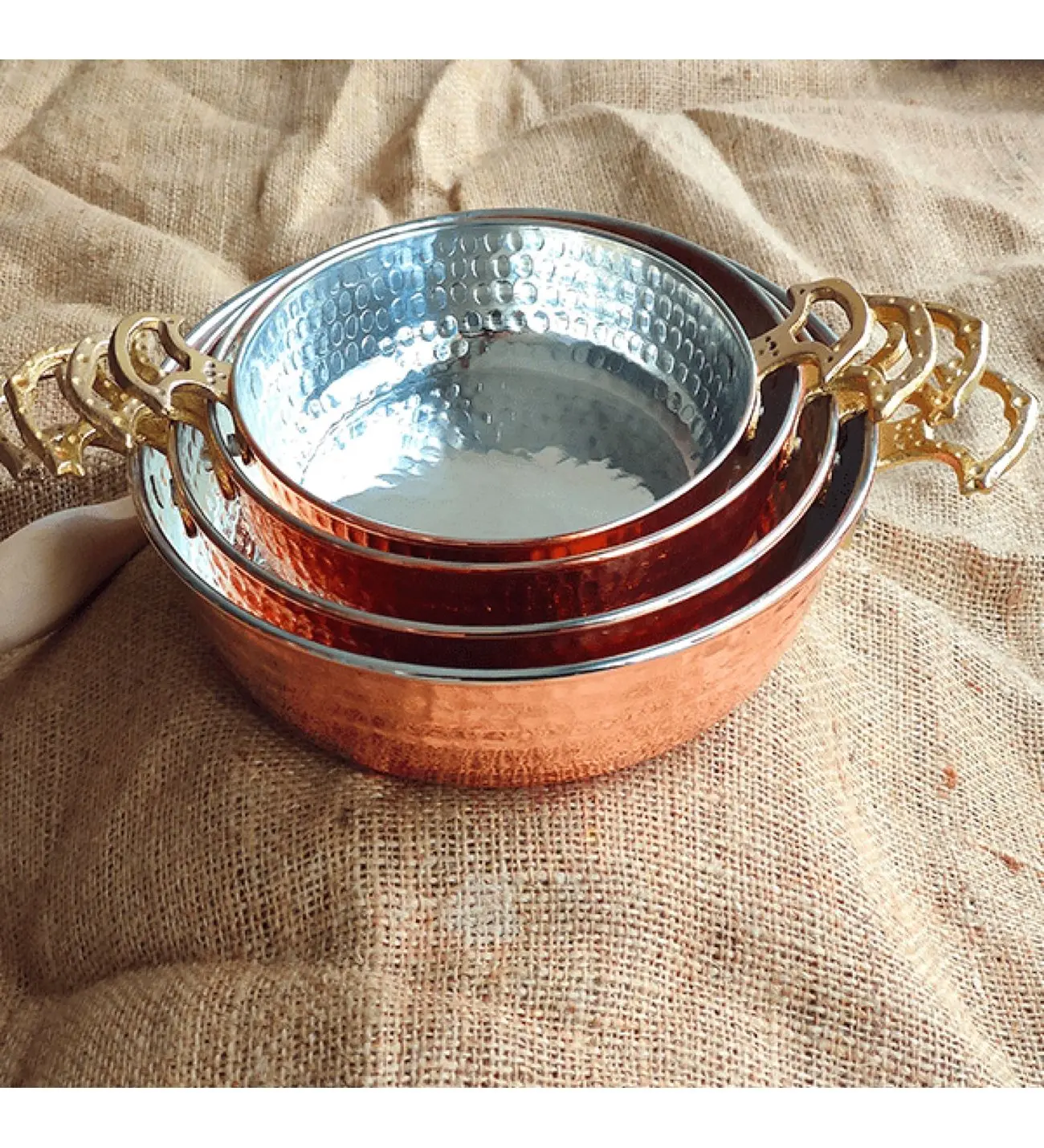 

4 pieces of fried eggs wrought copper decor homogeneous tin oven cooking healthy turkey eastern traditional cuisine ottoman