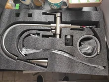 Quyanre-grúa filtrada para cocina, grifo con filtro de agua de rotación 360, mezclador de fregadero de tres vías, color negro mate