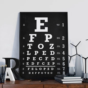 

Snellen Eye Chart Canvas Painting Wall Pictures Eye Doctor Gifts Vintage Optometry Eye Chart Art Prints Eye Clinic Decor