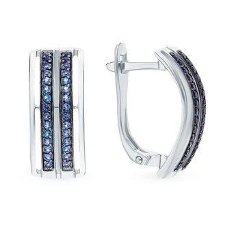 

Silver earrings with cubic zirconia sunlight sample 925