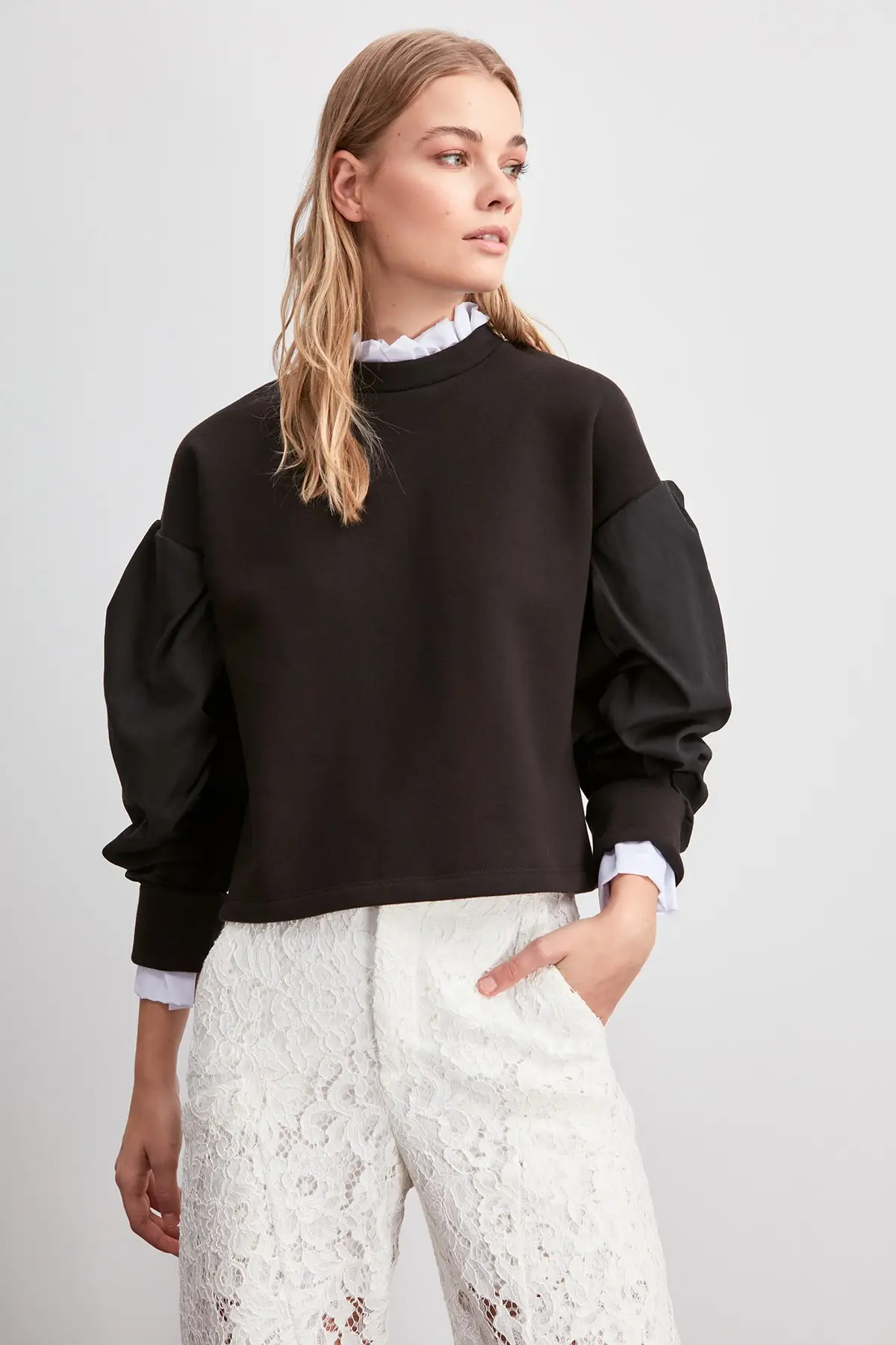 Trendyol трикотажная толстовка из поплина TWOAW20SW0565 | Женская одежда