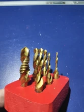 6Pcs/lot Tap Drill Bits 1/4 inch HSS Hex Shank Titanium Coated Thread Screw Tapping Drilling