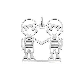 

Pendant Silver Law 925m 2 boys caps 25x20mm [5050]
