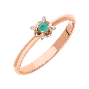 

Gold ring with emeralds and diamonds sunlight sample 585