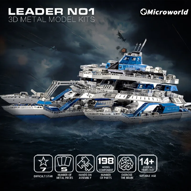 Microworld 3D Metal Puzzle Kit de modelo de metal Militar