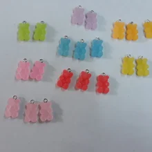Keychain Pendant Necklace Making-Accessories Gummy Epoxy DIY Resin Flatback Bear-Candy