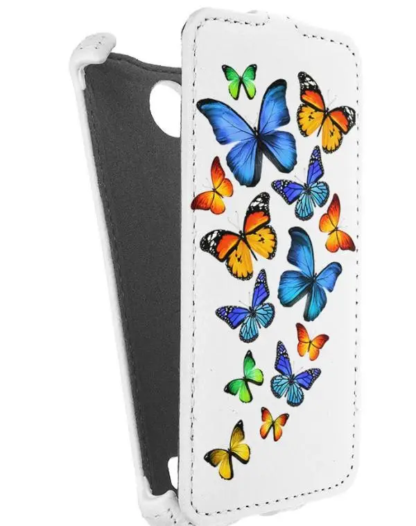Кожаный чехол для Fly IQ 4400 Era Nano 8 Armor Case (Белый) (Дизайн 3/3) | Мобильные телефоны и