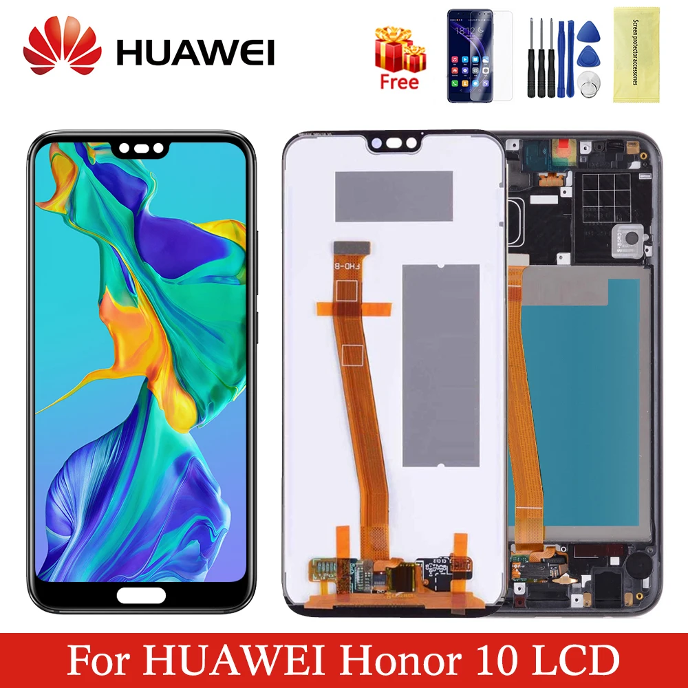 

5.84'' Original LCD for HUAWEI Honor 10 LCD display touch screen Fingerprint replacement for Huawei Honor10 display Black Blue