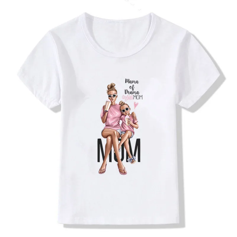 Matching Family Outfits Super Mom and Daughter Print Boys Girls T-shirt Mother's day Present Clothes Kids&Woman Funny Tshirt 4