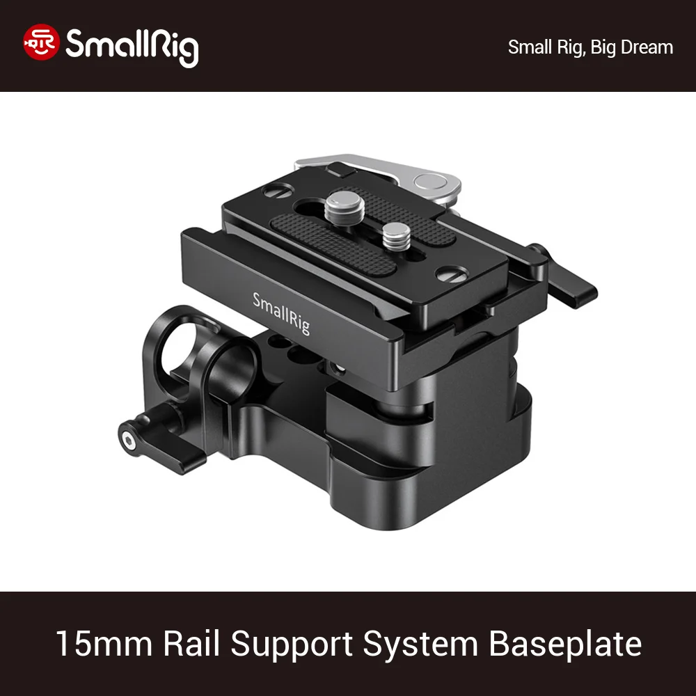 

SmallRig Universal 15mm Rail Support System Baseplate (Arca-swiss) For Sony/Panasonic/Fujifilm/BMD BMPCC DSLR Camera Cage -2092