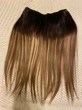 VeSunny-máquina de extensiones de cabello humano Remy, 100% de cabello humano auténtico Rubio Invisible, con 2 Clips, Halo