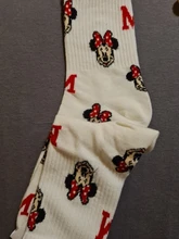 Disney 1 par de mujeres calcetines Mickey Minnie de moda de algodón Mickey calcetines de tubo versión coreana ins marea Harajuku explosión de Mickey Mouse