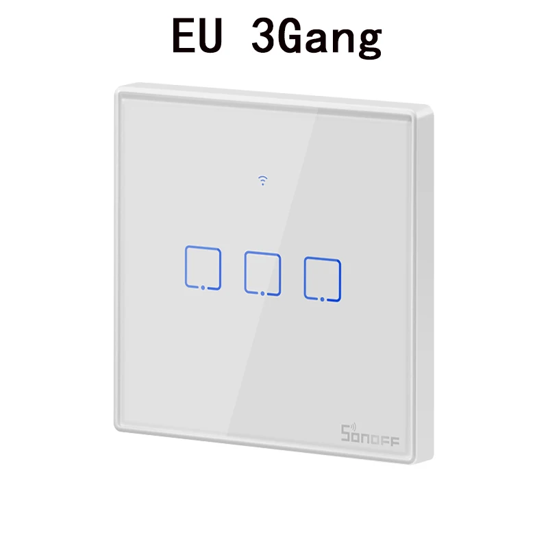 Сенсорный выключатель Умный светильник переключатель Панель настенный прерыватель 1/2/3 wifi светильник переключатель US/EU/UK розетки работать с Alexa Google Home - Комплект: EU 3Gang
