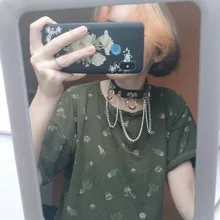 Collar gótico Punk Rock de estilo Harajuku, Gargantilla de cuero PU con corazón y punta redonda, accesorios para el cuerpo