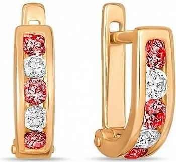 

Lucas gold earrings with 10 cubic zirconia Red Gold