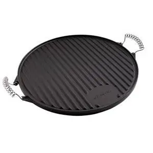 

GARDEN COOKING baking Tray in cast iron enamelled round-1 side smooth and 1 side fluted