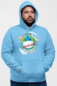 

Angemiel Wear Save The Earth Panda Blue Men 'S Hooded Sweatshirt