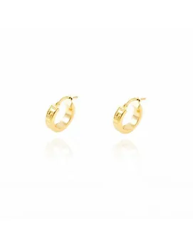 

Gold earrings Hoop smooth square Greca 15x4mm