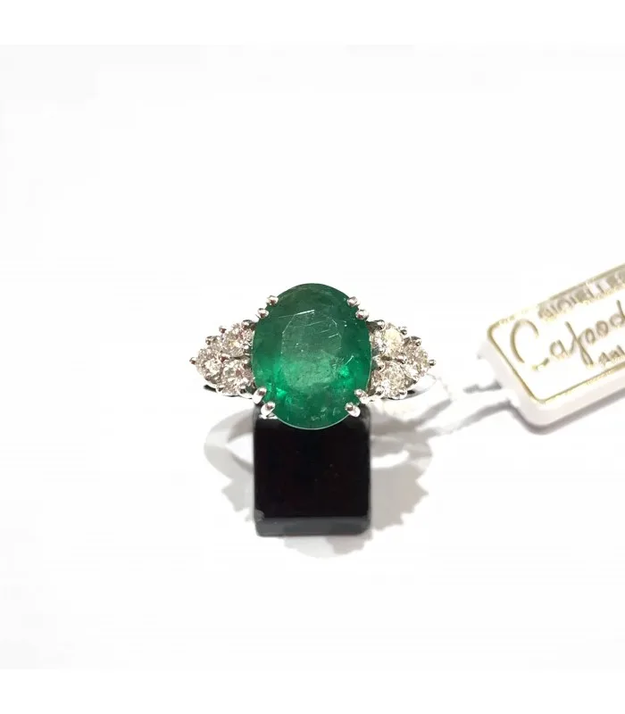 Кольцо для объектива из белого золота изумруд 2, 71CT и бриллианты