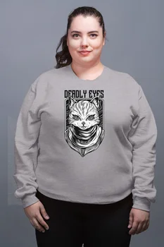 

Angemiel Wear Deadly Eyes Cat Kingdom Gray Female Sweatshirt