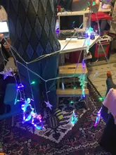 LED Deer Star Moon Curtain Light 220V 110V Christmas Garland String Fairy Lights Outdoor