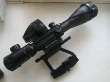 Fire Wolf-Mira iluminada telémetro para caza, rifle de retícula holográfica, visor de 4 retículas, láser rojo de 20 mm, ideal cacería, 4-12x50